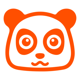 Adorable Cute Panda Decal (Orange)